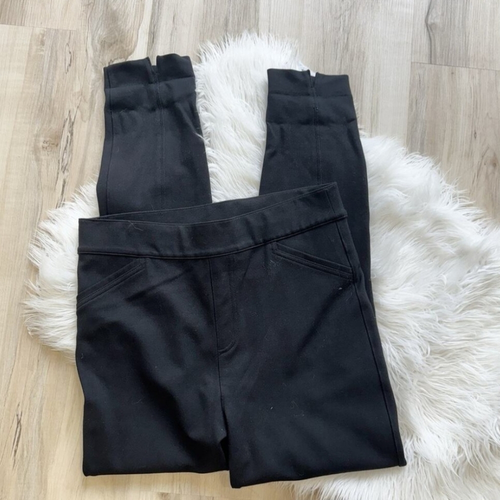 Spanx Backseam Skinny Pull On Black Pants Large Pull On